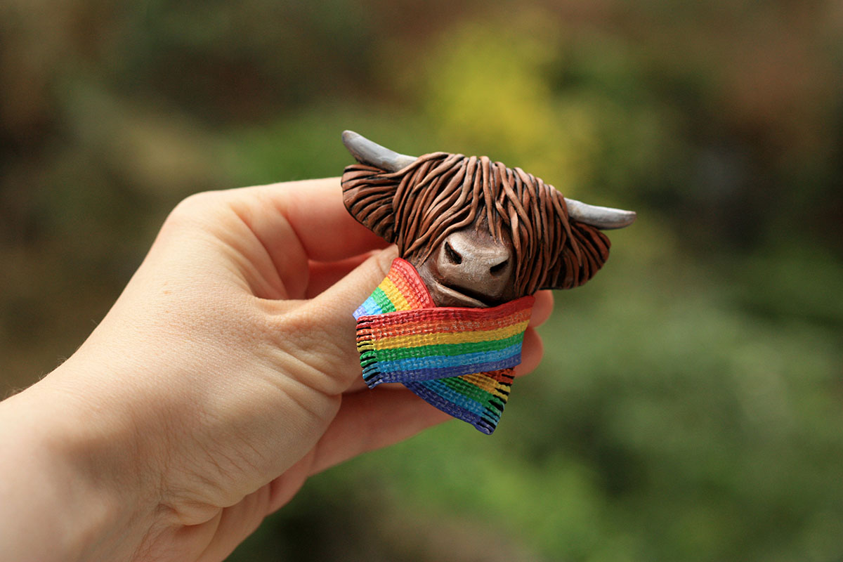 Highland Coo Brooch 10