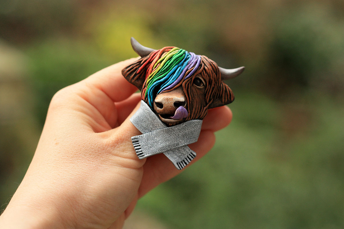 Highland Coo Brooch 4