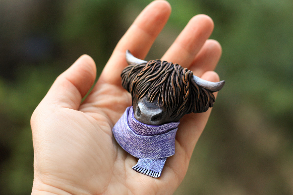 Highland Coo Brooch 5