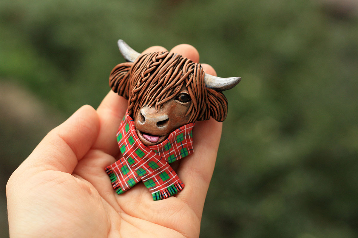 Highland Coo Brooch 6