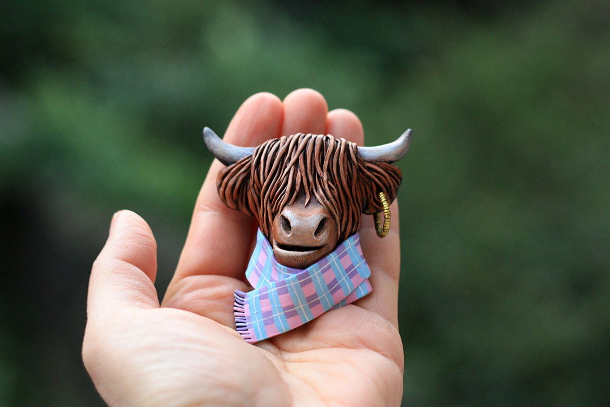 Highland Coo Brooch 7