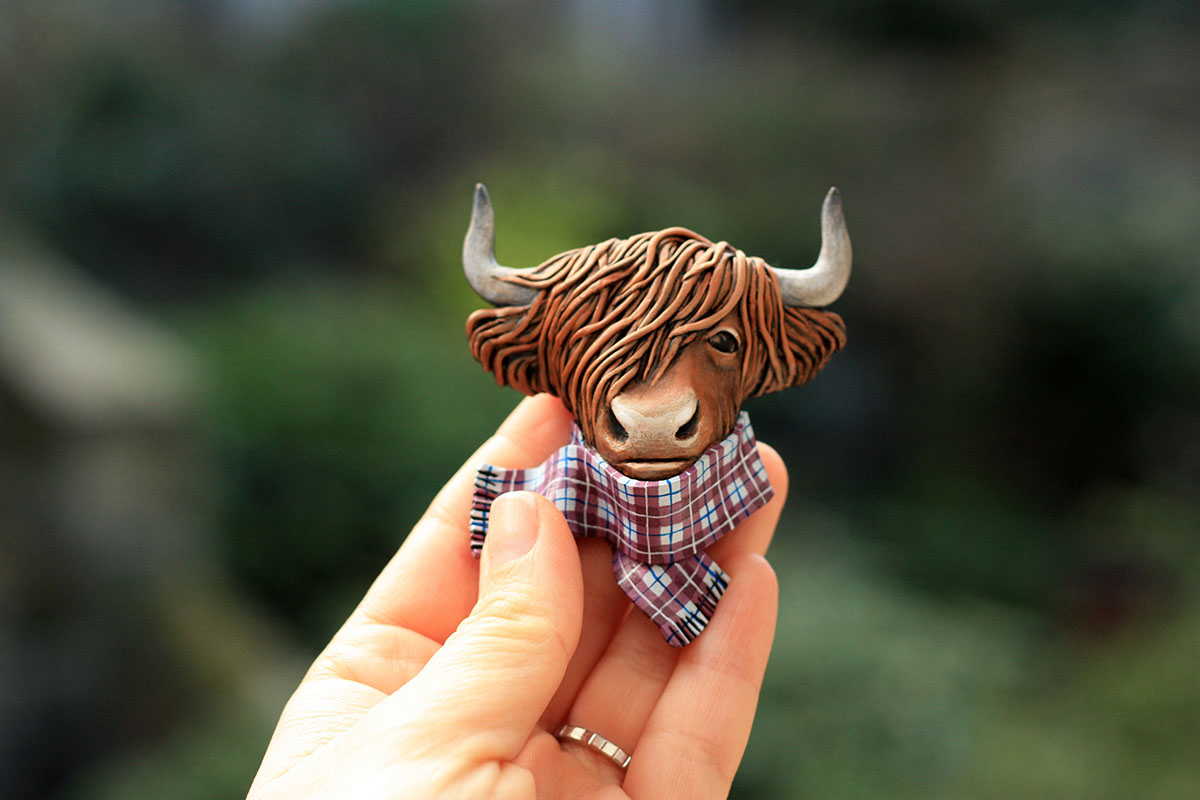 Highland Coo Brooch 8